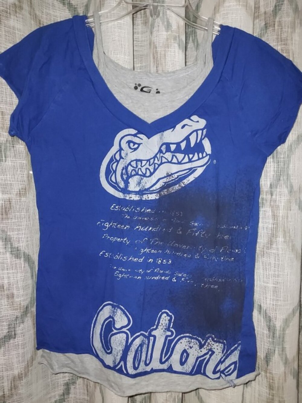 Y2K Carl Banks 4Her Florida Gators SHIRT w/ BUILT IN TANK Layered Grunge Jr L